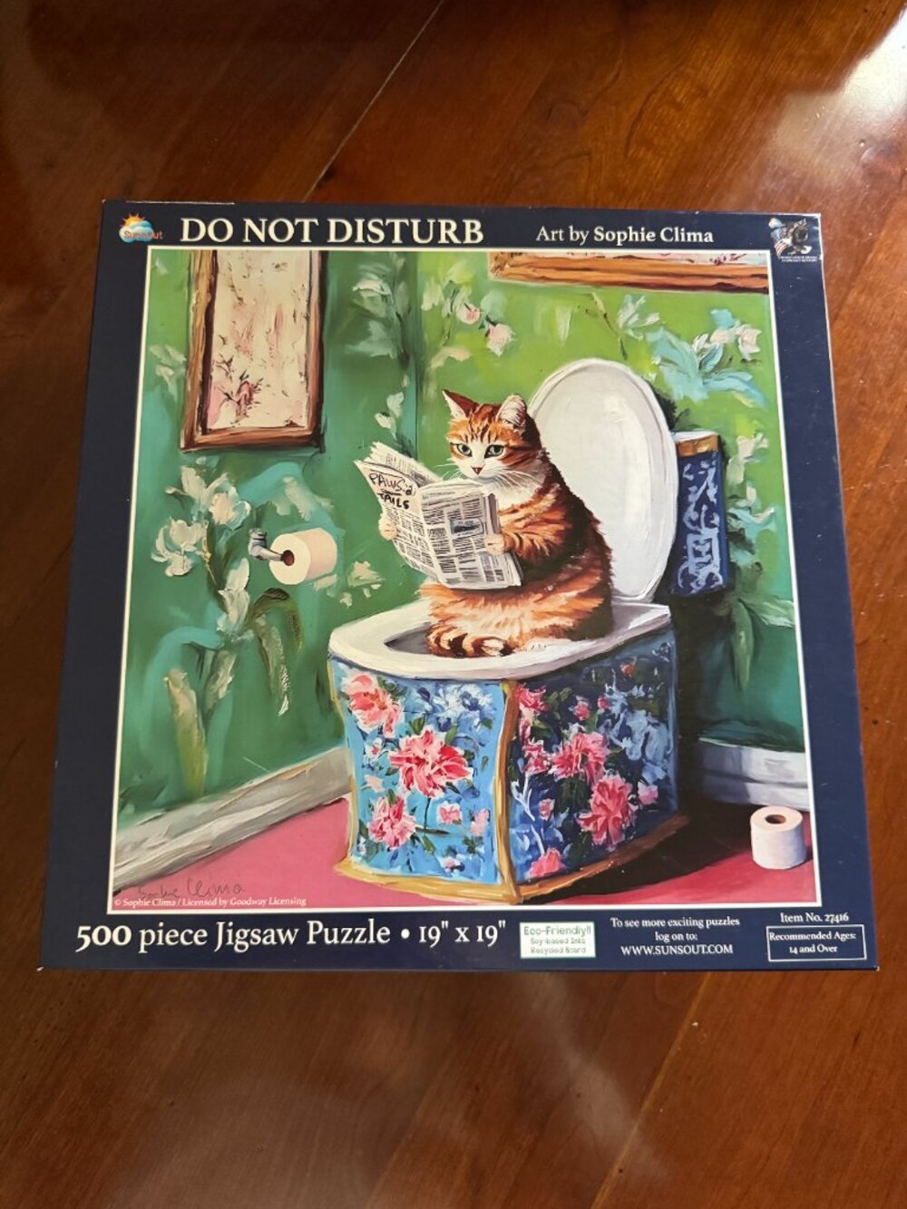 SunsOut Do Not Disturb 500 Piece Jigsaw Puzzle Completed Size: 19" X 19"